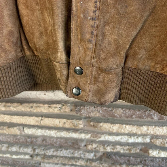 Porsha by Winer Vintage Men’s Suede Bomber Jacket - Distressed Size 44R - Picture 4 of 13